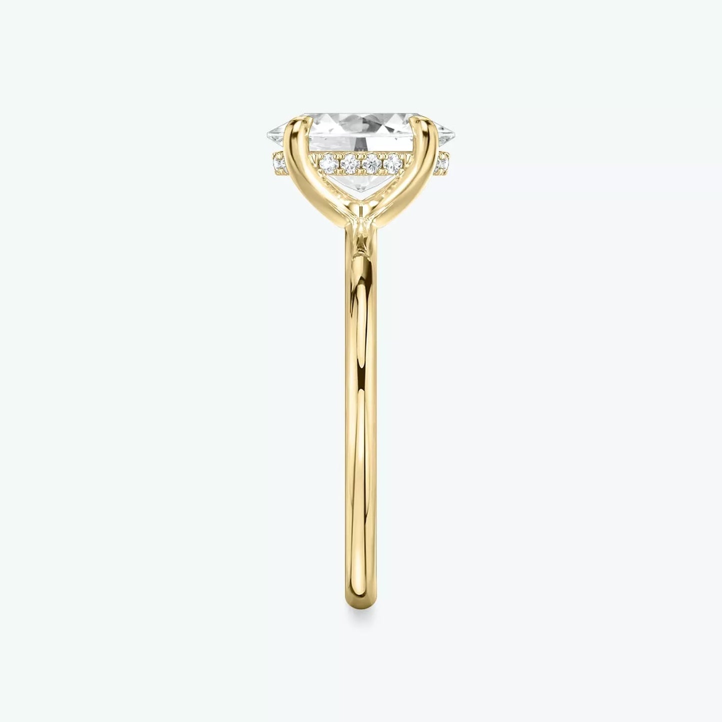 4 Carat Oval Cut Lab-Created Diamond Hidden Halo Engagement Ring in 14k Yellow Gold