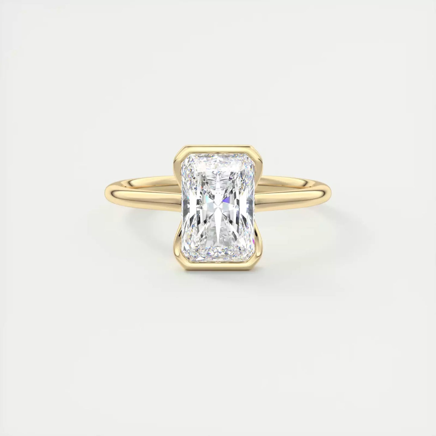 3 Carat Radiant-Cut Lab-Created Diamond Engagement Ring 14k Yellow Gold