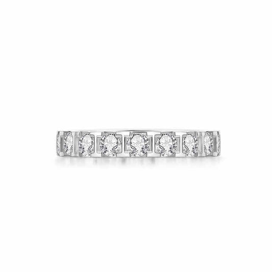 Silver Eternity 3 Carat Wedding Band – Round Brilliant Cut Lab Grown Diamond Ring with IGI Certificate - Future Jewelry