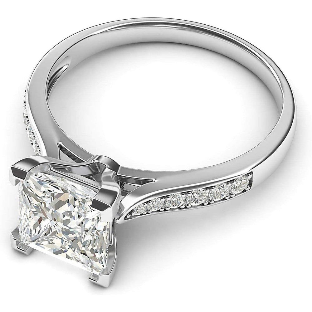 Simulated Diamond Princess Cut Ring in Sterling Silver - Future Jewelry
