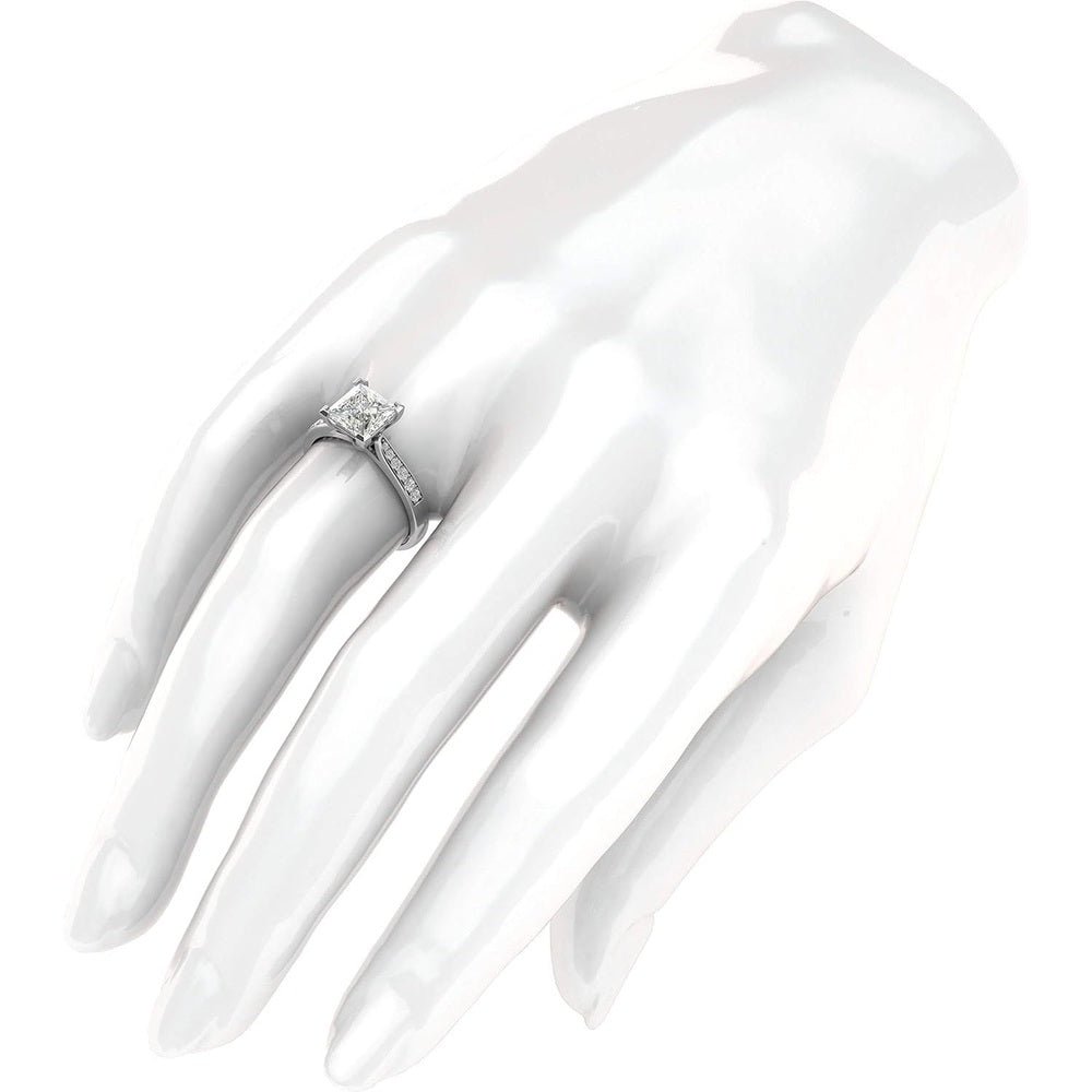 Simulated Diamond Princess Cut Ring in Sterling Silver - Future Jewelry