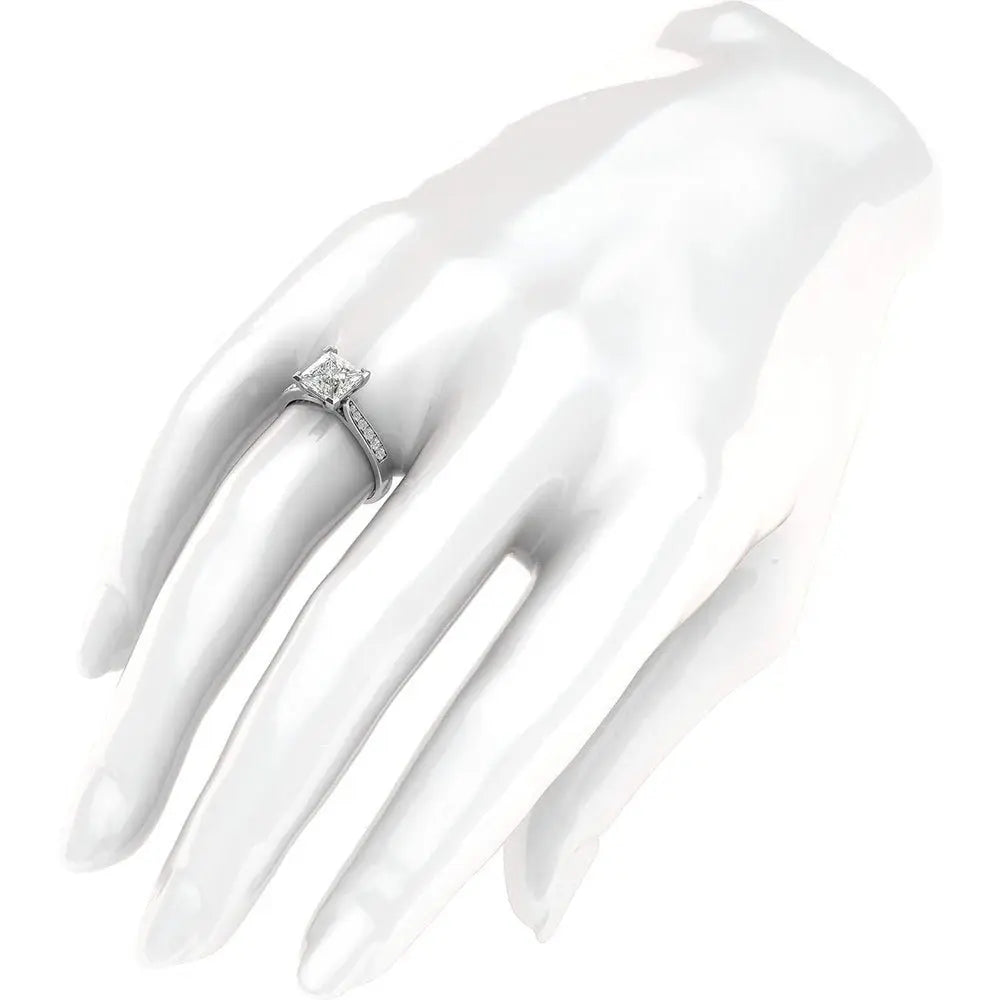 Simulated Diamond Princess Cut Ring in Sterling Silver - Future Jewelry