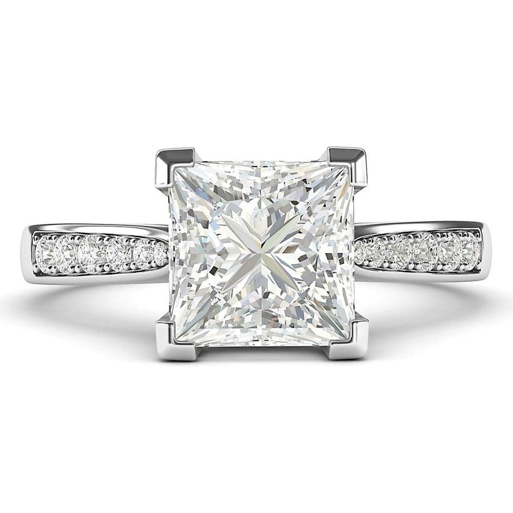 Simulated Diamond Princess Cut Ring in Sterling Silver - Future Jewelry