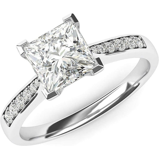 Simulated Diamond Princess Cut Ring in Sterling Silver - Future Jewelry