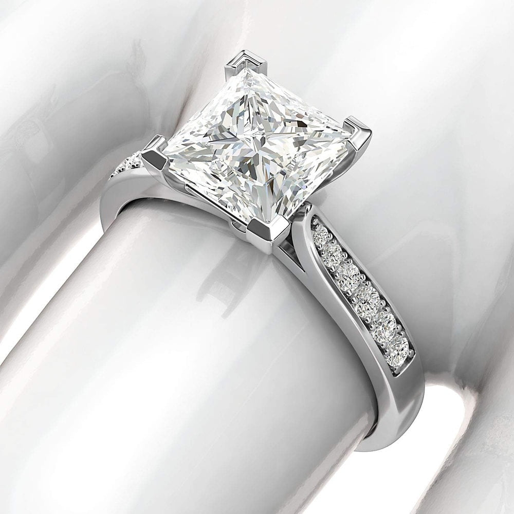 Simulated Diamond Princess Cut Ring in Sterling Silver - Future Jewelry