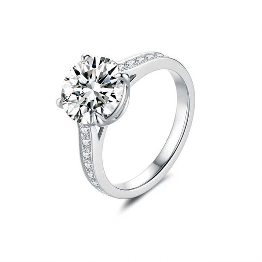 Solitaire Diamond Hidden Halo Engagement Ring in 18K Gold - Future Jewelry