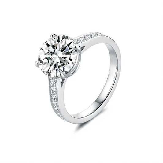 Solitaire Diamond Hidden Halo Engagement Ring in 18K Gold - Future Jewelry