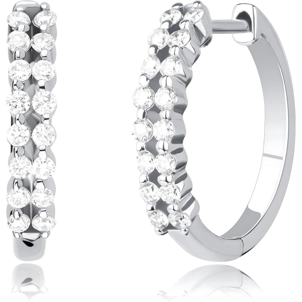 Sterling Silver Lab Grown Diamond Hoop Earrings for Women in Multiple Designs by MAX + STONE - Future Jewelry