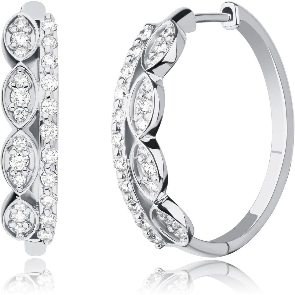 Sterling Silver Lab Grown Diamond Hoop Earrings for Women in Multiple Designs by MAX + STONE - Future Jewelry