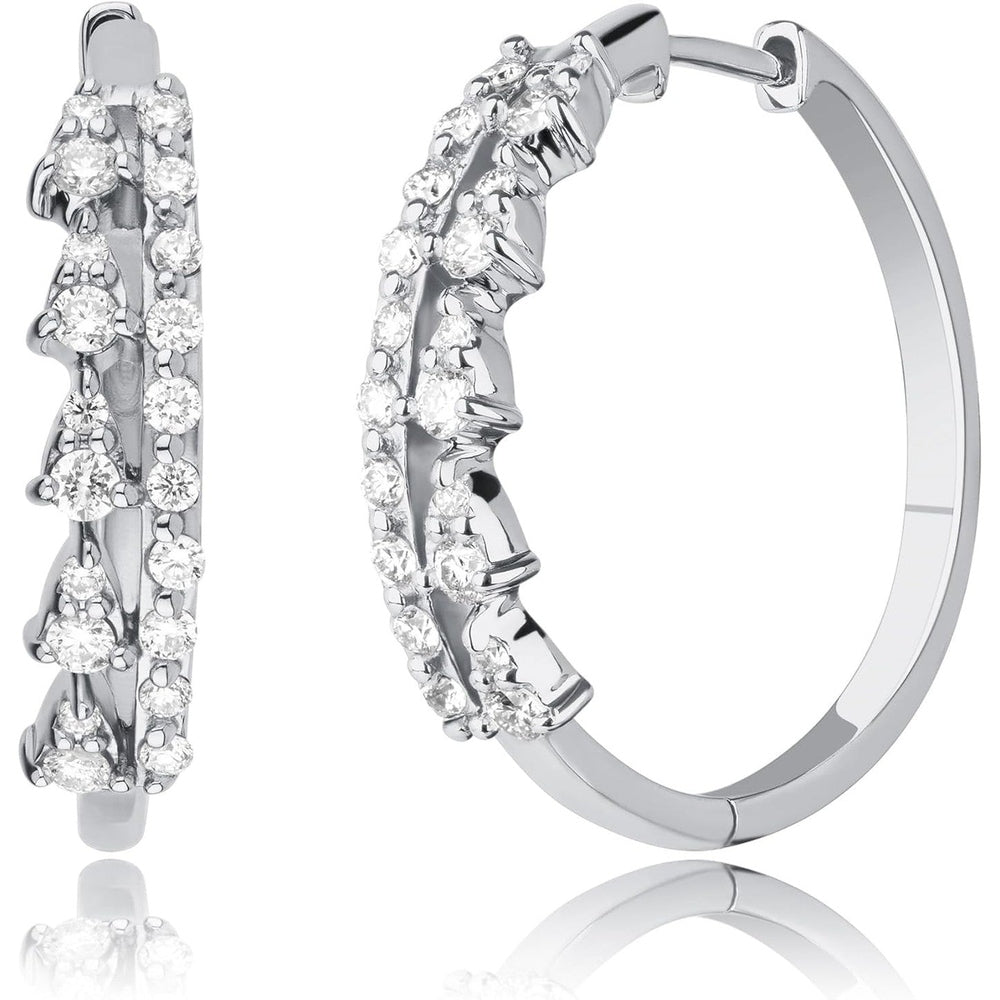 Sterling Silver Lab Grown Diamond Hoop Earrings for Women in Multiple Designs by MAX + STONE - Future Jewelry