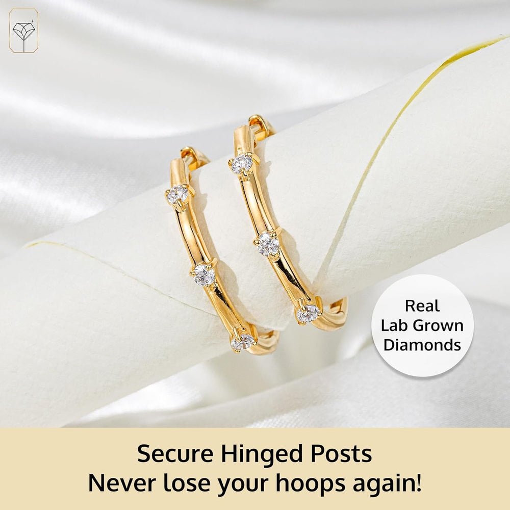 Sterling Silver Lab Grown Diamond Hoop Earrings for Women in Multiple Designs by MAX + STONE - Future Jewelry
