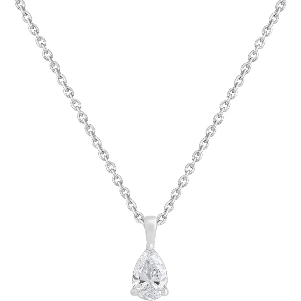 Tear Drop Lab Grown Diamond Pendant in 14K Gold Options - Future Jewelry