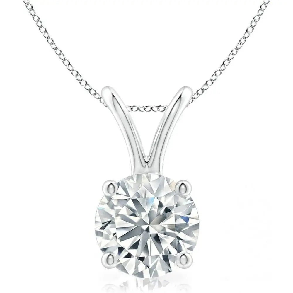 The Diamond Deal .25 - 1.00 Carat Round Brilliant Solitaire IGI Certifed Lab - Grown Diamond Solitaire Pendant Necklace | 14k Yellow or White or Rose/Pink Gold With 18" Gold Chain - Future Jewelry