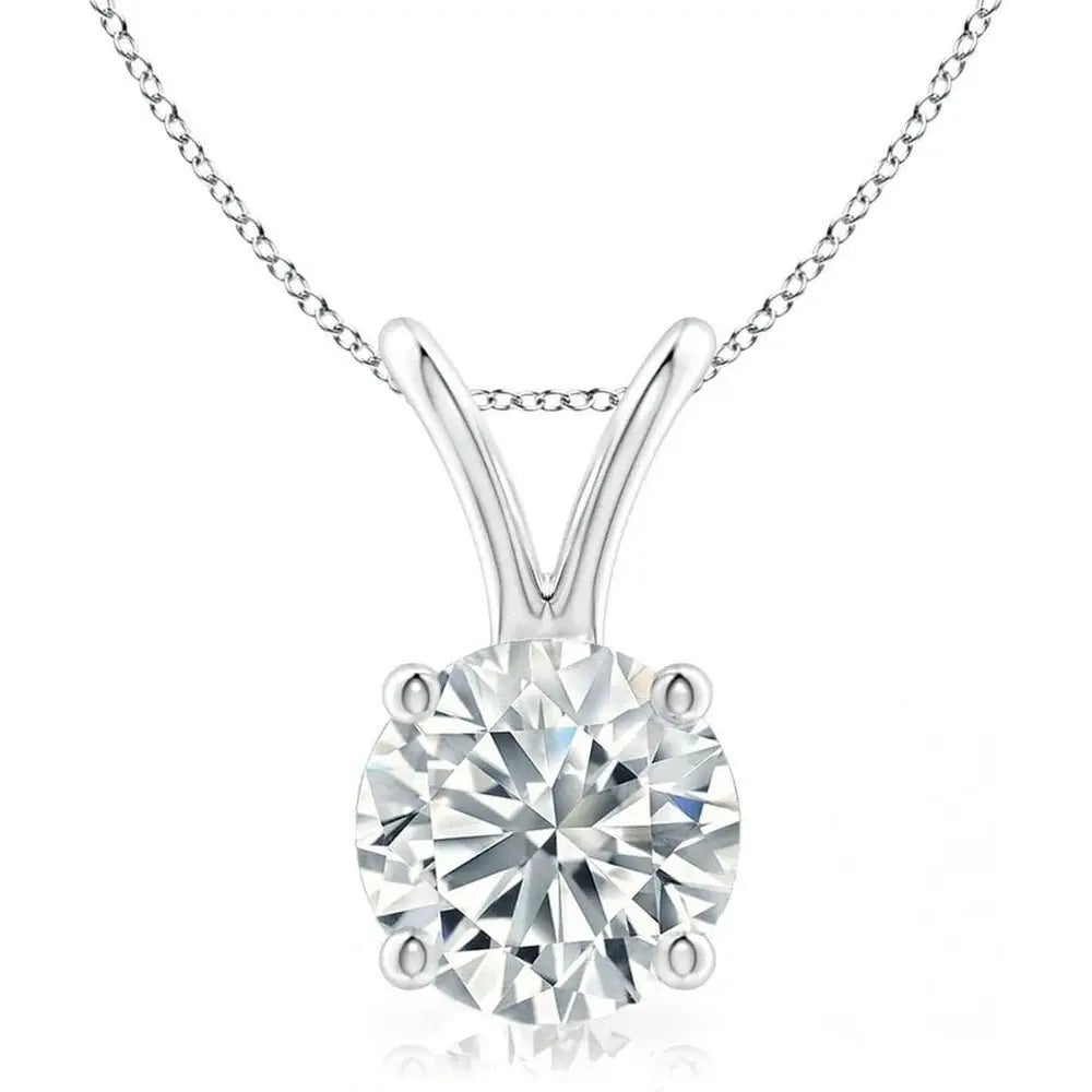 The Diamond Deal .25 - 1.00 Carat Round Brilliant Solitaire IGI Certifed Lab - Grown Diamond Solitaire Pendant Necklace | 14k Yellow or White or Rose/Pink Gold With 18" Gold Chain - Future Jewelry