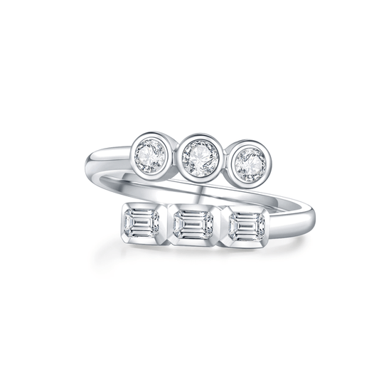 The Emerald Grace Diamond Ring in 18K White Gold - Future Jewelry