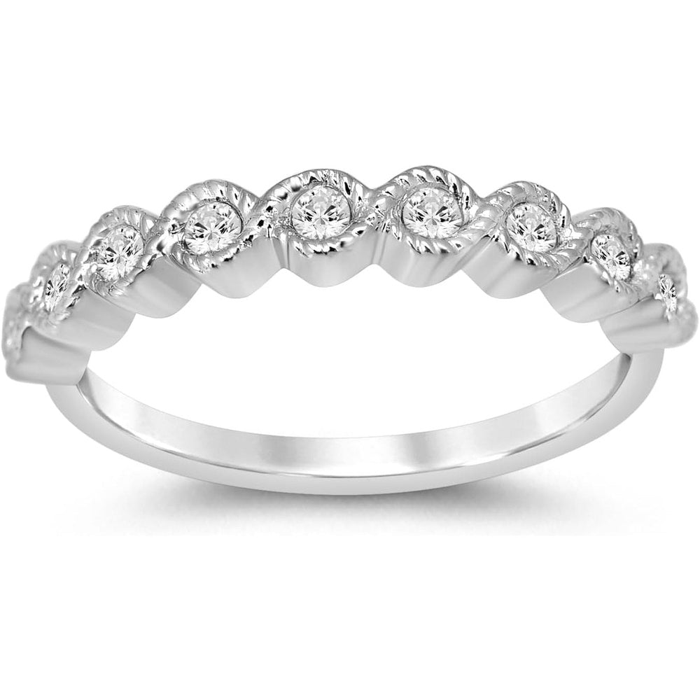 The Evermore Band – Certified Lab Grown Infinity Diamond Ring in 10K White Gold (Size 4.5) - Future Jewelry