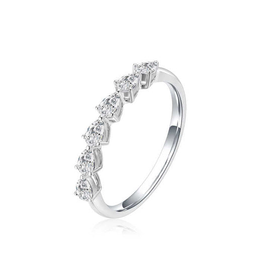 The Pear Elegance Ring in 18K White Gold Diamond Eternity Band - Future Jewelry