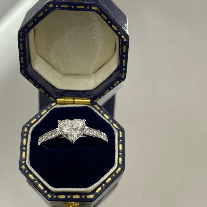 White Gold Heart Cut Lab Grown Diamond Engagement Ring - Future Jewelry