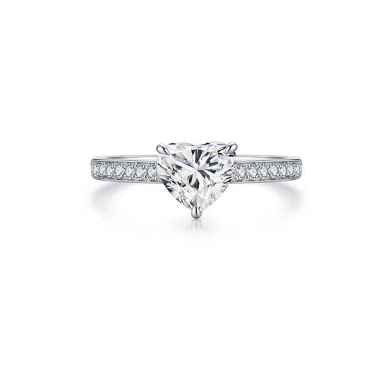 White Gold Heart Cut Lab Grown Diamond Engagement Ring - Future Jewelry