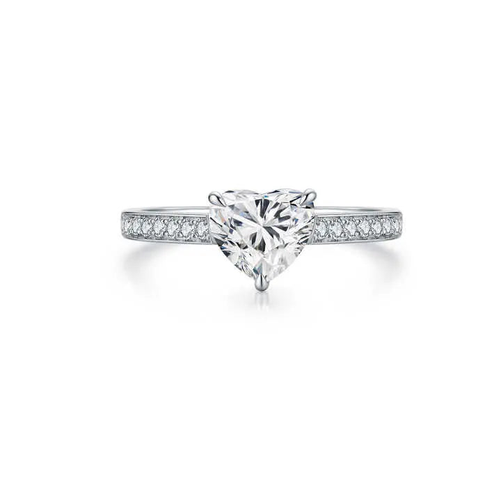 White Gold Heart Cut Lab Grown Diamond Engagement Ring - Future Jewelry