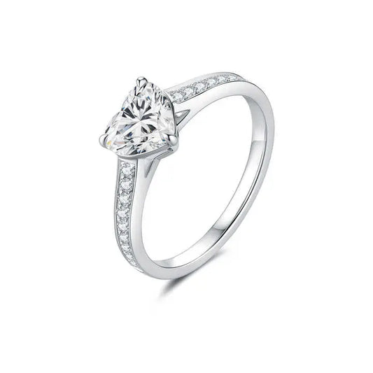 White Gold Heart Cut Lab Grown Diamond Engagement Ring - Future Jewelry