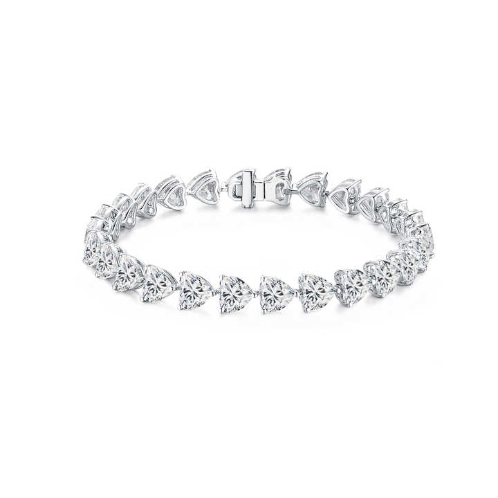 White Gold Heart Cut Lab Grown Diamond Tennis Chain - Future Jewelry