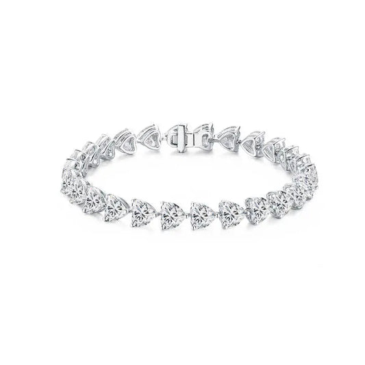 White Gold Heart Cut Lab Grown Diamond Tennis Chain - Future Jewelry