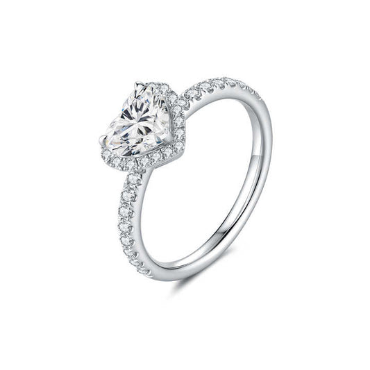 White Gold Heart Shape Lab Grown Diamond Engagement Ring - Future Jewelry