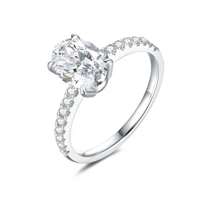 White Gold Oval Cut Diamond Wedding Engagement Ring - Future Jewelry