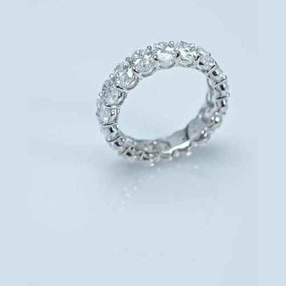 White Gold Oval Cut Lab Grown Diamond Eternity Ring for Women - Future Jewelry