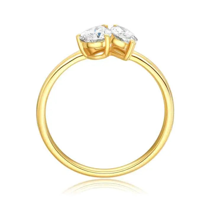 Yellow Gold Double Diamond Pear & Marquise Eternity Ring - Future Jewelry