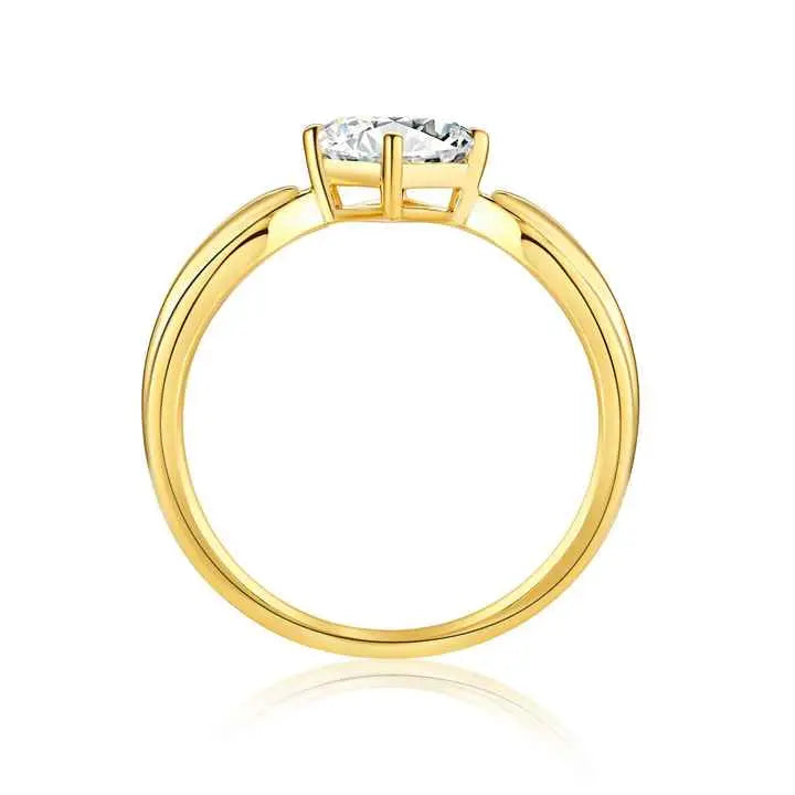 Yellow Gold Princess Cut Lab Grown Diamond Engagement Wedding Ring - Future Jewelry