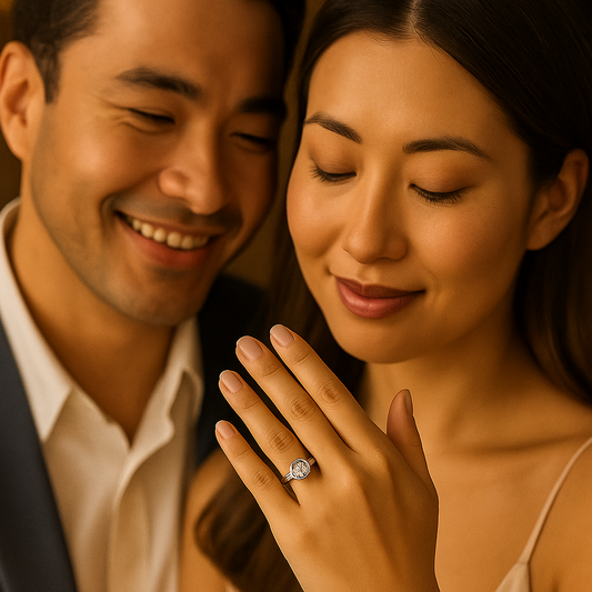 3 carat lab diamond engagement ring in 14k white gold, luxury fine jewelry by Future Jewelry