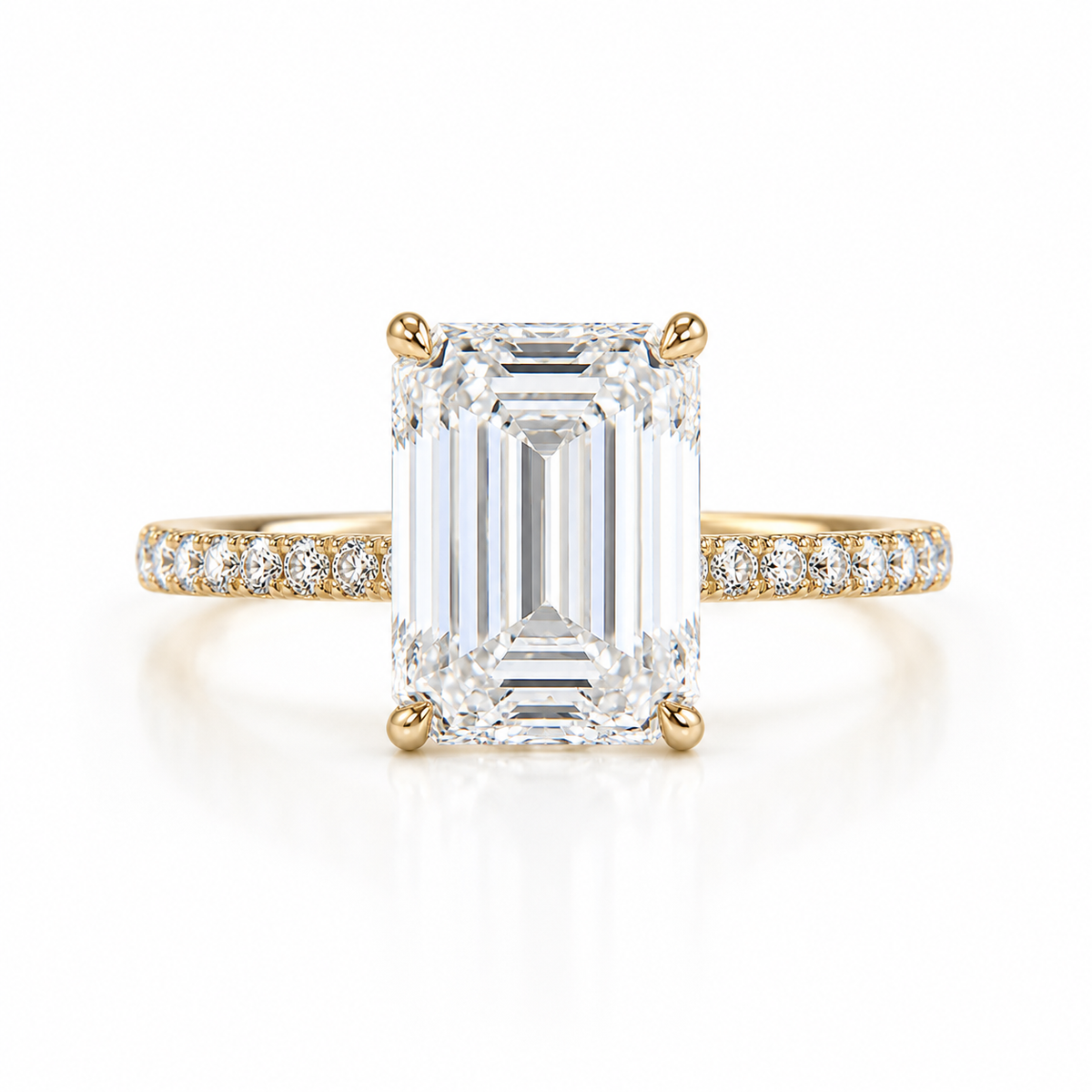 Emerald Cut Lab Diamond Rings