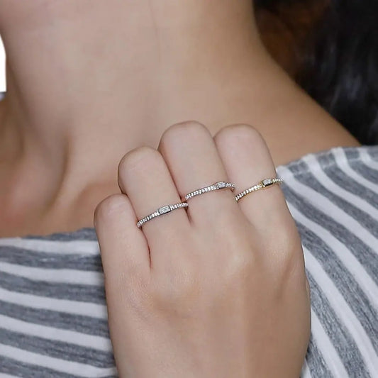 0.10 Carat Lab Grown Diamond Stackable Wedding Band Ring - Future Jewelry