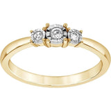 0.10 Carat Lab Grown Diamond Trio Ring, 14K Gold
