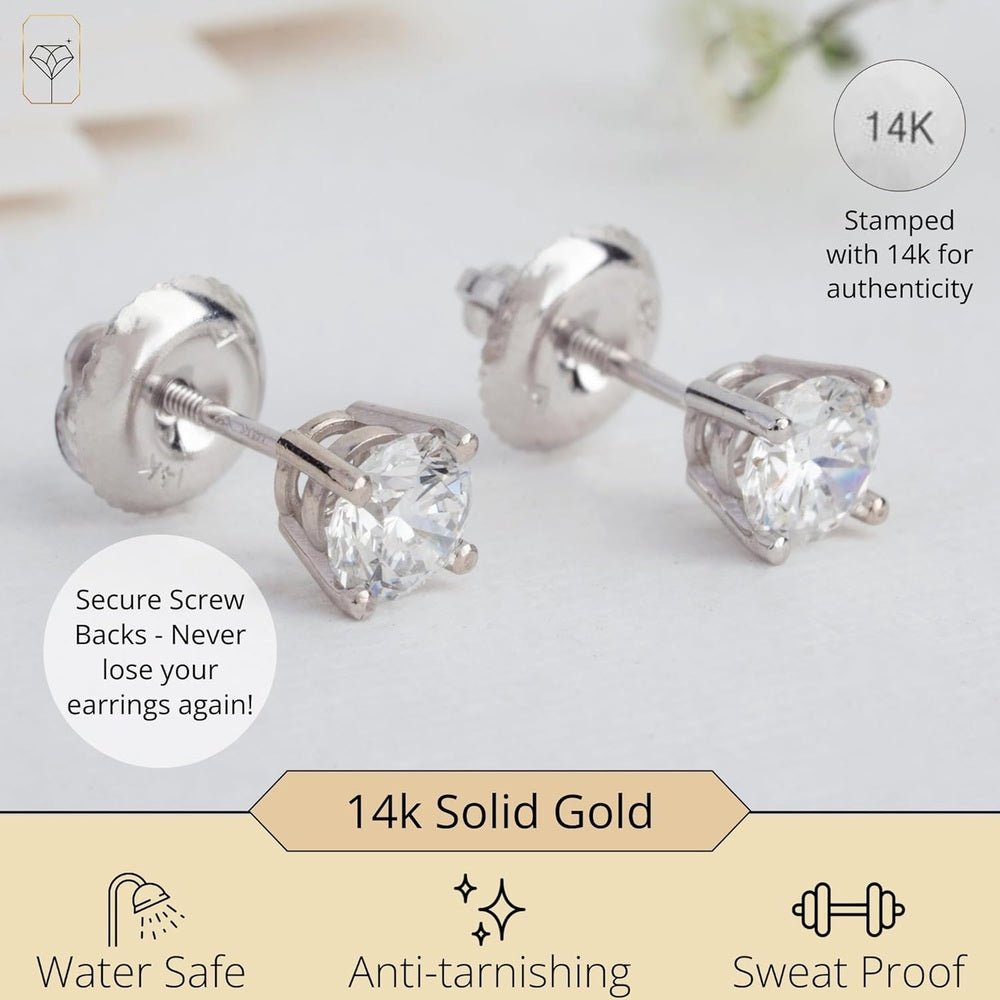 0.25–2 Carat Lab Grown Diamond Stud Earrings in 14K Gold - Future Jewelry