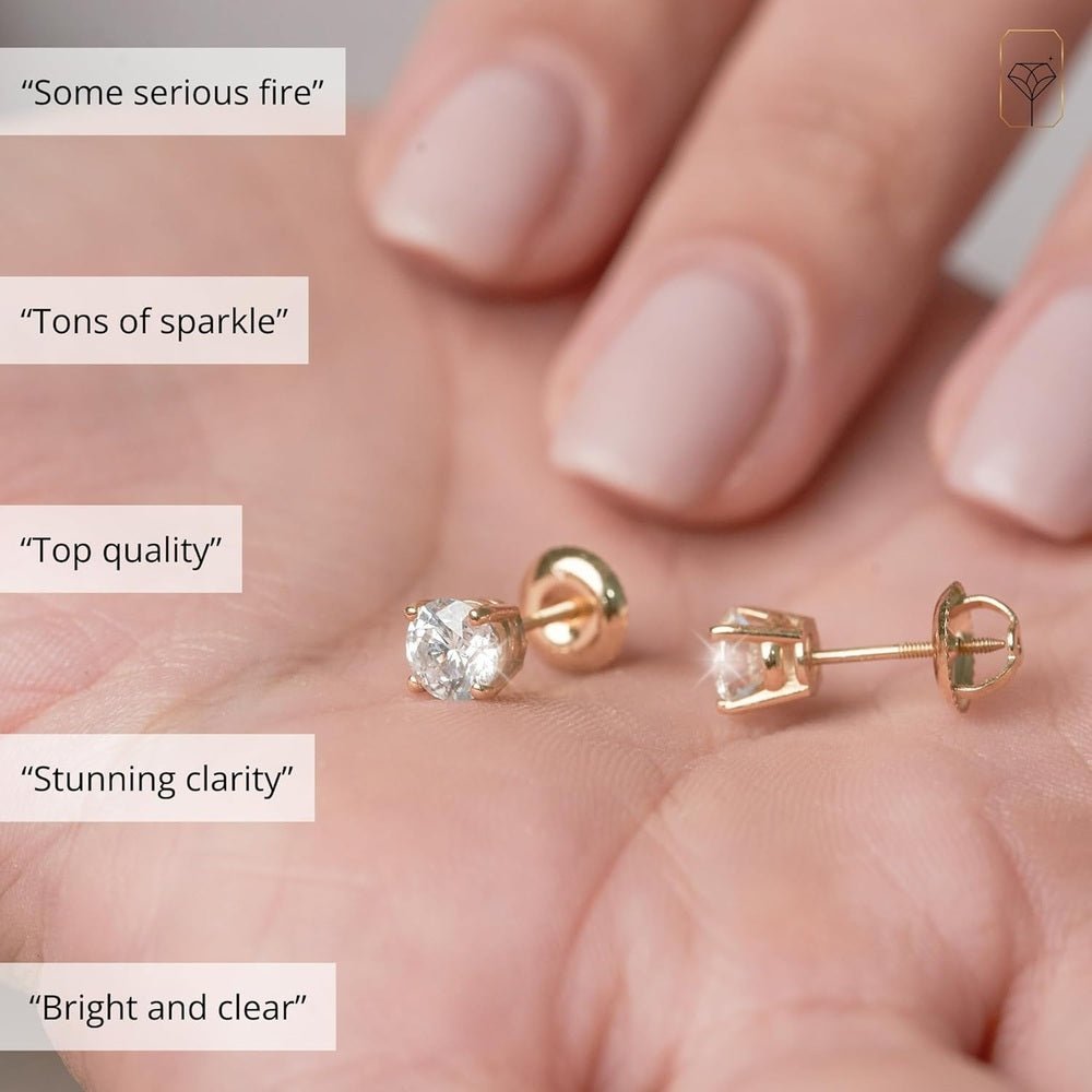 0.25–2 Carat Lab Grown Diamond Stud Earrings in 14K Gold - Future Jewelry