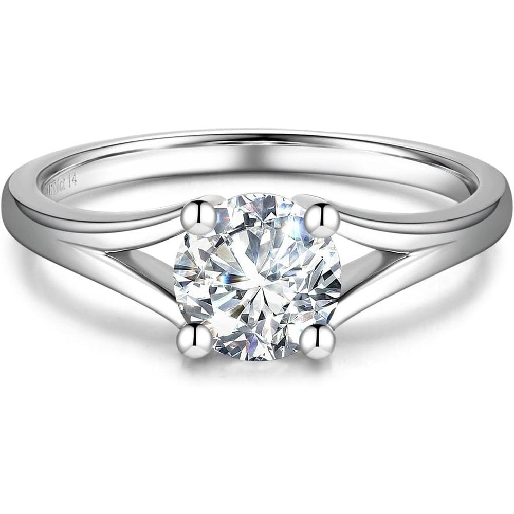 0.5 Carat - 1 Carat Lab Grown Diamond 4 Prong Solitaire Ring in Sterling Silver Promise Engagement Anniversary Wedding Ring for Women (D - E Color, VS Clarity) - Future Jewelry