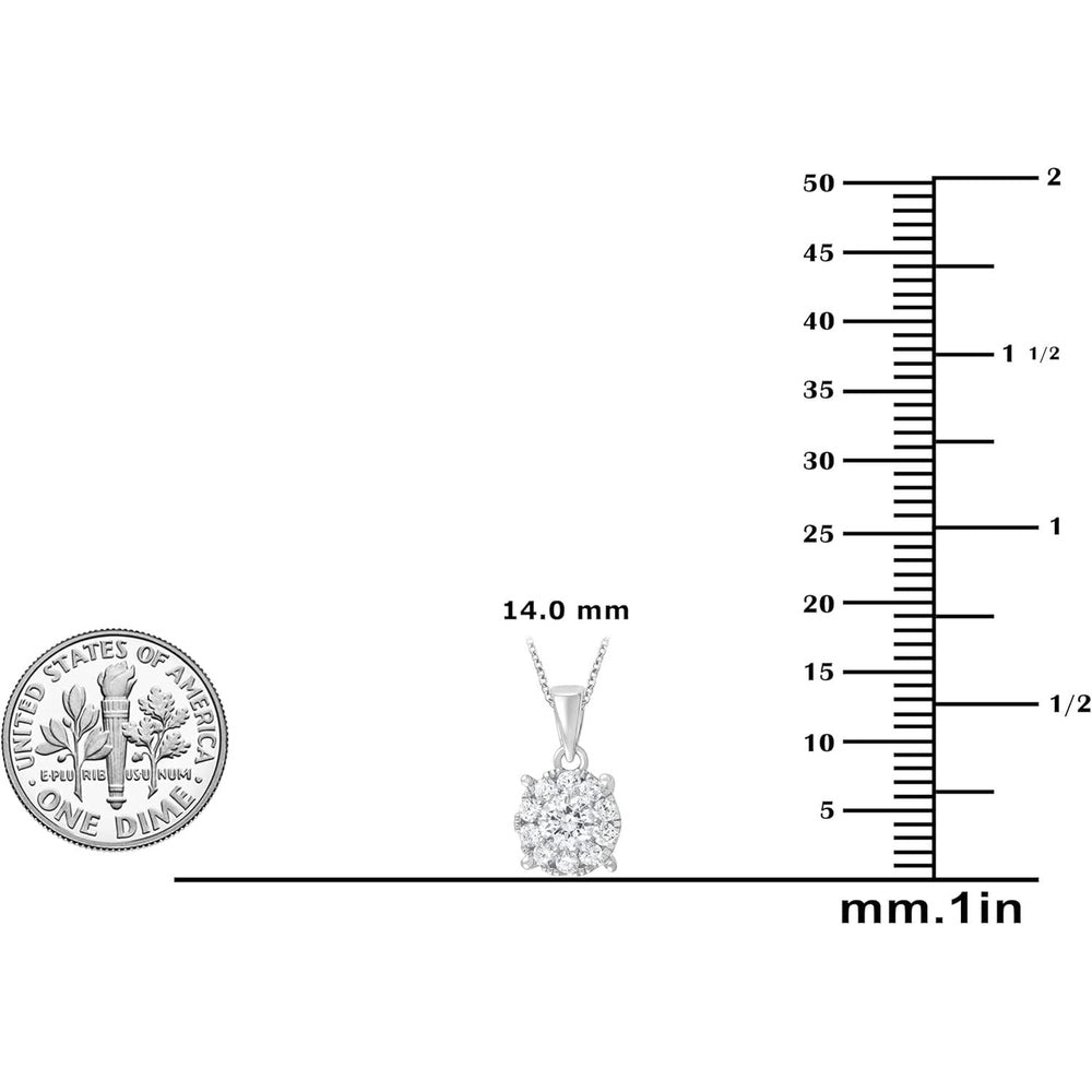 0.50 - 1.00 Carat Diamond, Sterling Silver Prong Set Round Cut Lab - Grown Diamond Cluster Pendant with Chain Necklace Fine Jewelry for Women - Future Jewelry
