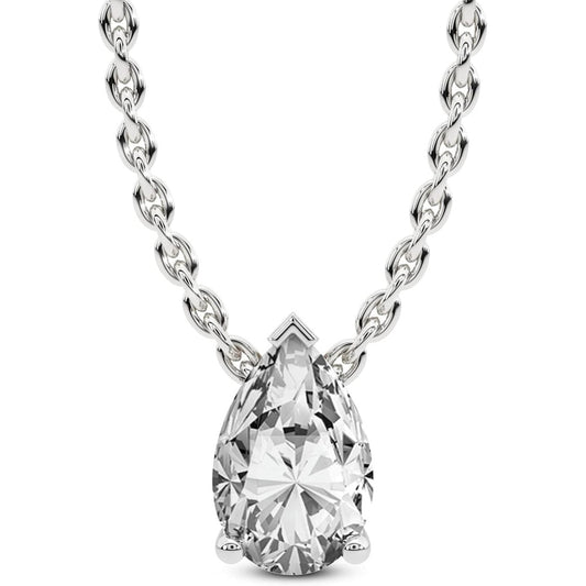 0.50 Carat IGI Certified Pear Shape Lab Grown Diamond | Marisol Pear Solitaire Diamond Pendant With Gold Chain - Future Jewelry