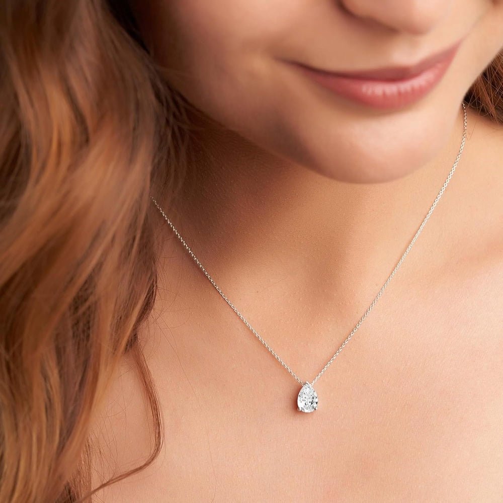 0.50 Carat IGI Certified Pear Shape Lab Grown Diamond | Marisol Pear Solitaire Diamond Pendant With Gold Chain - Future Jewelry