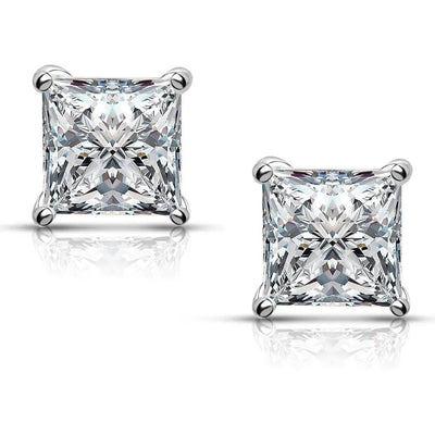 0.50 Carat Princess Cut Lab Grown Diamond Stud Earrings