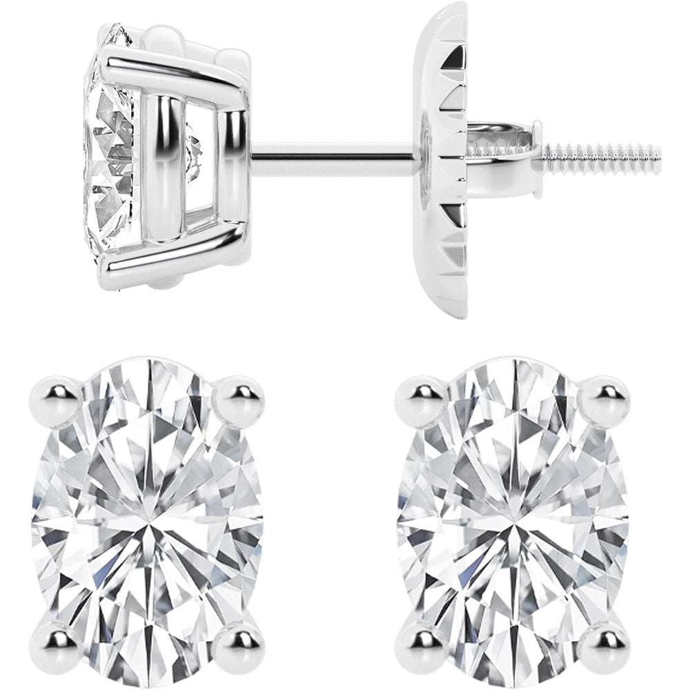 0.50 to 7 Carat Lab Grown Diamond Stud Earrings for Women, Colorless IGI Certified,Screw Back Earrings in 14K 18K White Gold & Platinum, Round/Emerald/Oval/Princess Cut,With Gift Box - Future Jewelry