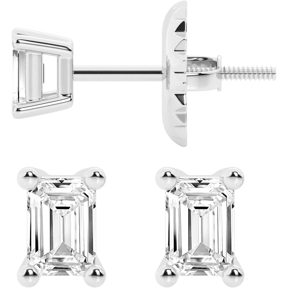 0.50 to 7 Carat Lab Grown Diamond Stud Earrings for Women, Colorless IGI Certified,Screw Back Earrings in 14K 18K White Gold & Platinum, Round/Emerald/Oval/Princess Cut,With Gift Box - Future Jewelry
