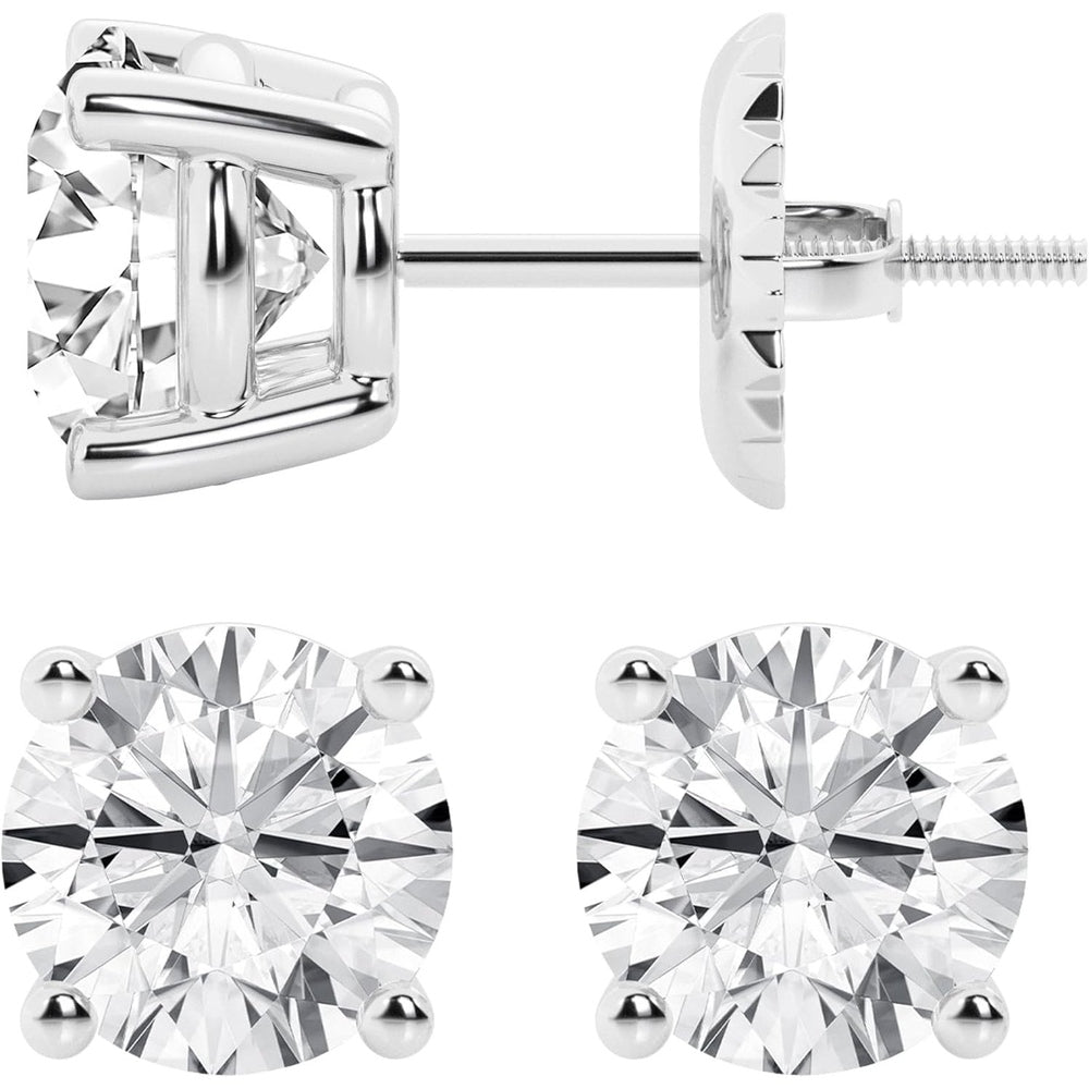 0.50 to 7 Carat Lab Grown Diamond Stud Earrings for Women, Colorless IGI Certified,Screw Back Earrings in 14K 18K White Gold & Platinum, Round/Emerald/Oval/Princess Cut,With Gift Box - Future Jewelry