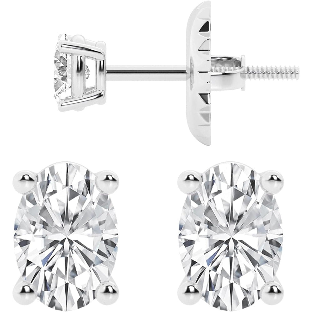 0.50 to 7 Carat Lab Grown Diamond Stud Earrings for Women, Colorless IGI Certified,Screw Back Earrings in 14K 18K White Gold & Platinum, Round/Emerald/Oval/Princess Cut,With Gift Box - Future Jewelry