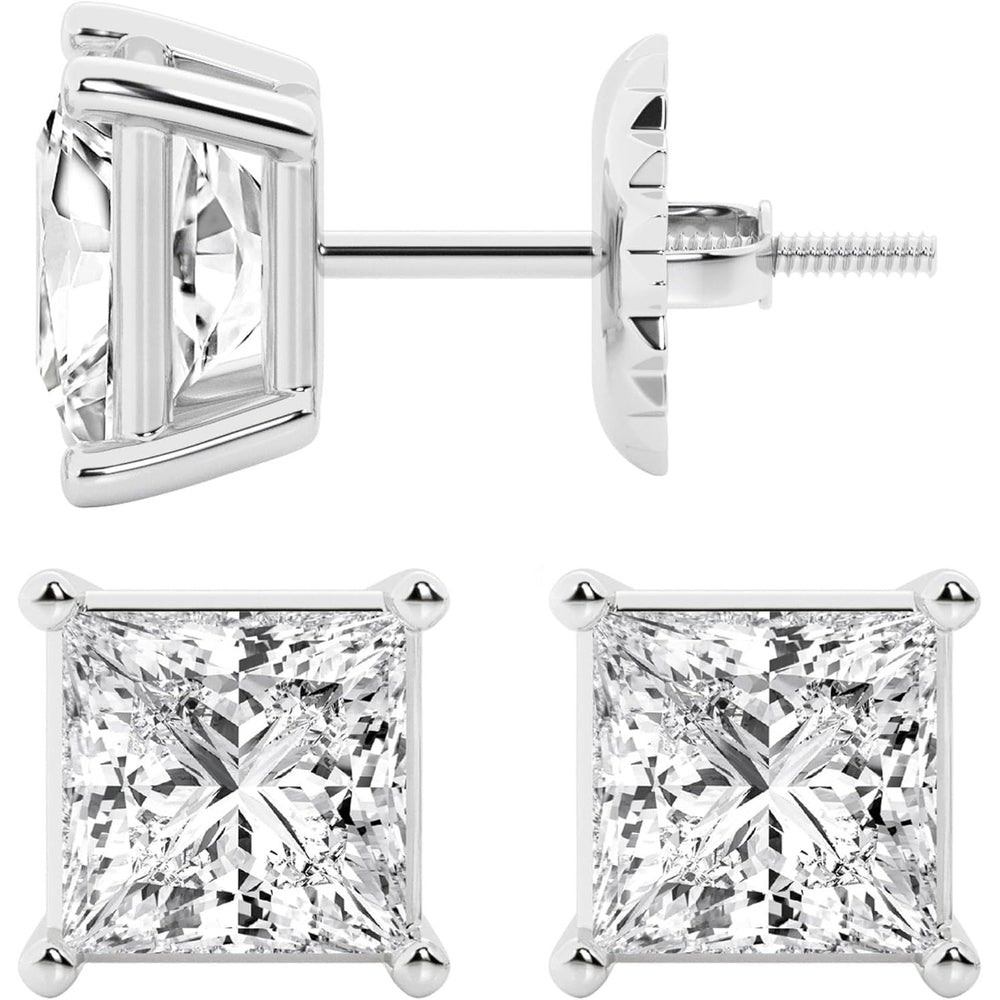 0.50 to 7 Carat Lab Grown Diamond Stud Earrings for Women, Colorless IGI Certified,Screw Back Earrings in 14K 18K White Gold & Platinum, Round/Emerald/Oval/Princess Cut,With Gift Box - Future Jewelry