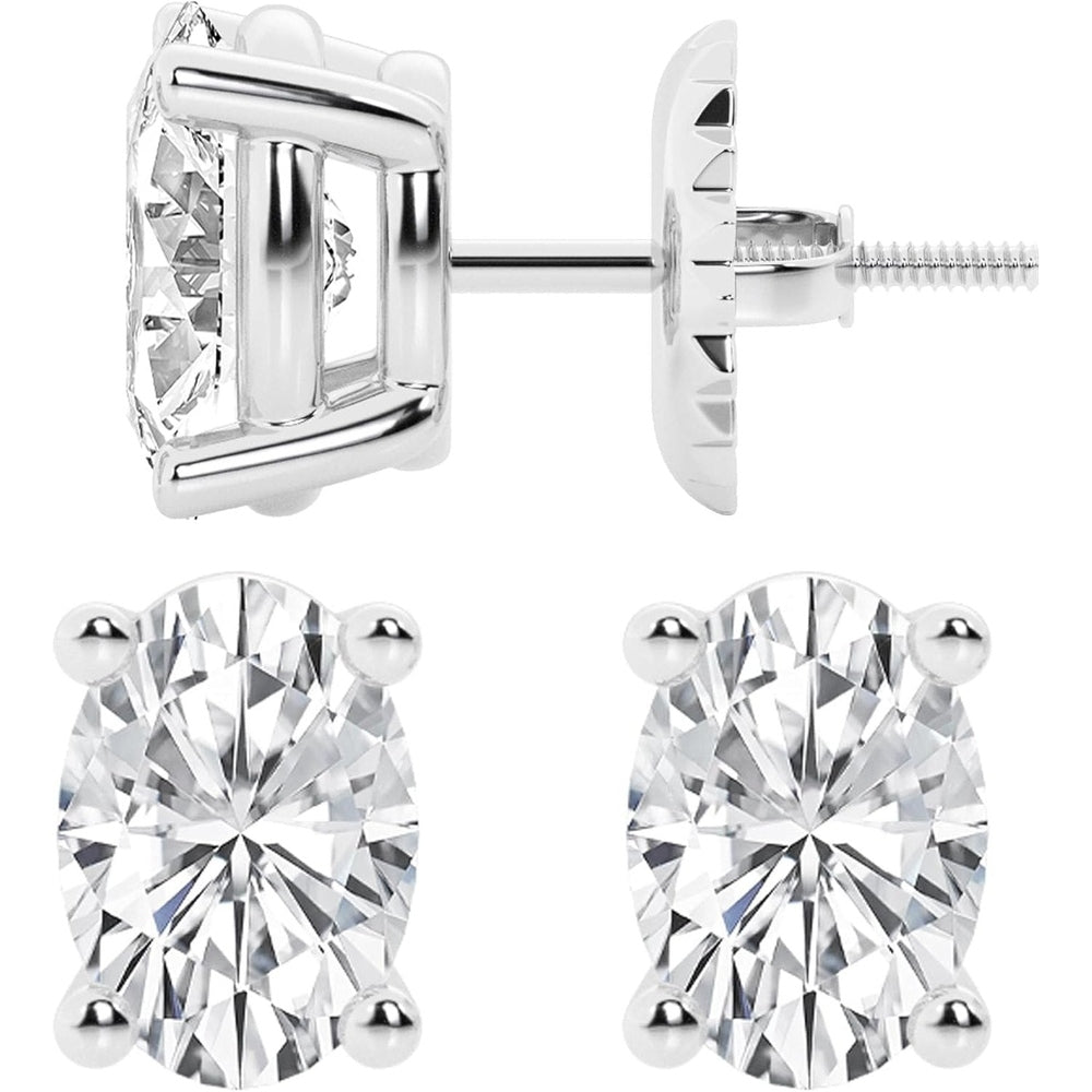 0.50 to 7 Carat Lab Grown Diamond Stud Earrings for Women, Colorless IGI Certified,Screw Back Earrings in 14K 18K White Gold & Platinum, Round/Emerald/Oval/Princess Cut,With Gift Box - Future Jewelry