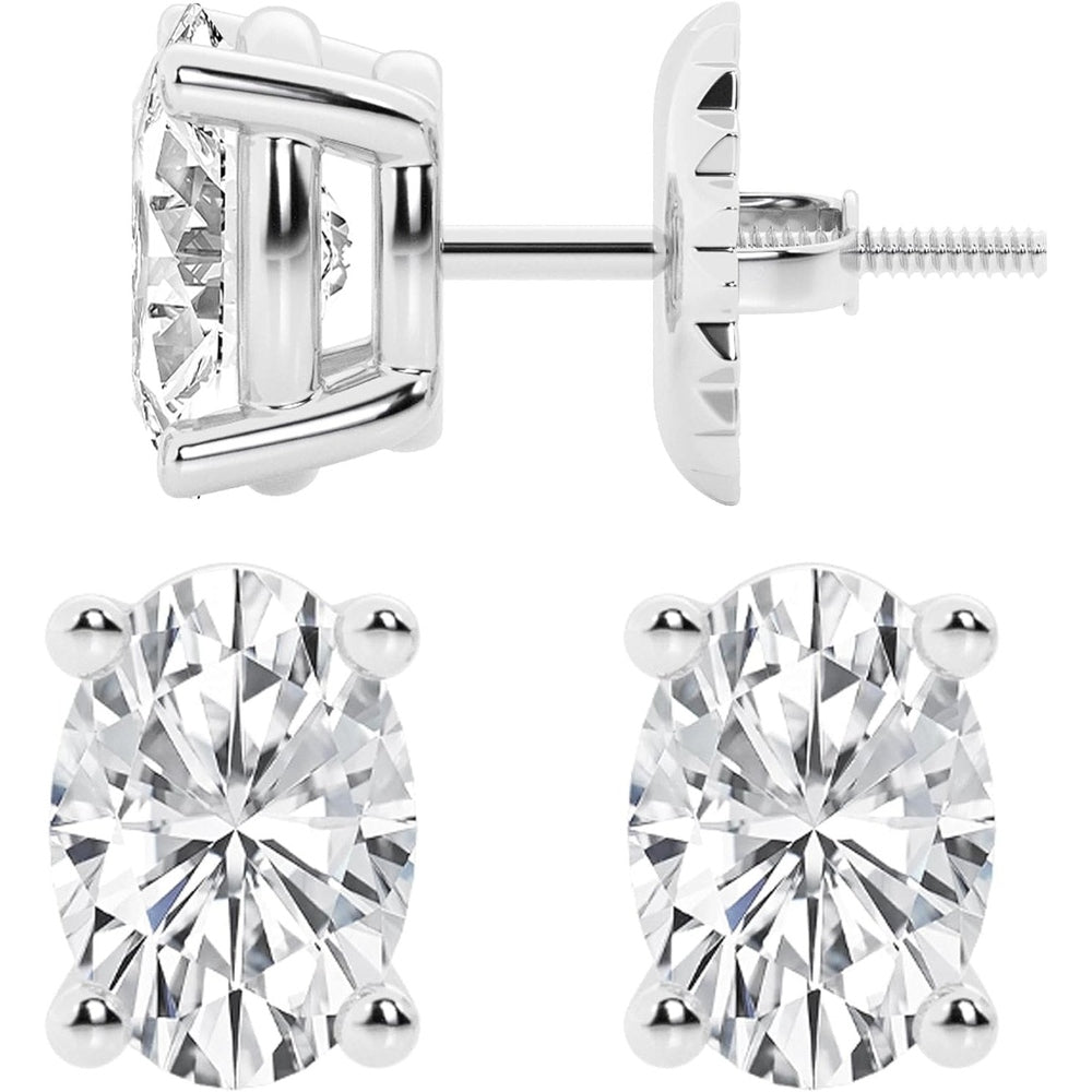 0.50 to 7 Carat Lab Grown Diamond Stud Earrings for Women, Colorless IGI Certified,Screw Back Earrings in 14K 18K White Gold & Platinum, Round/Emerald/Oval/Princess Cut,With Gift Box - Future Jewelry